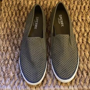 Sperry Top Sider Olive Green Slip On Sneaker
